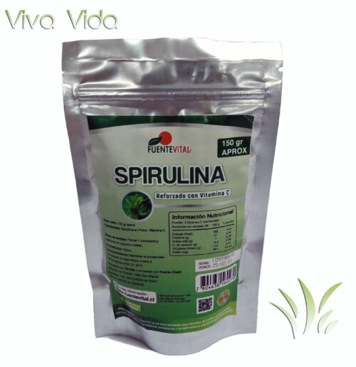 spirulina 150 grms reforzado vitamina c fuente vital vivavida