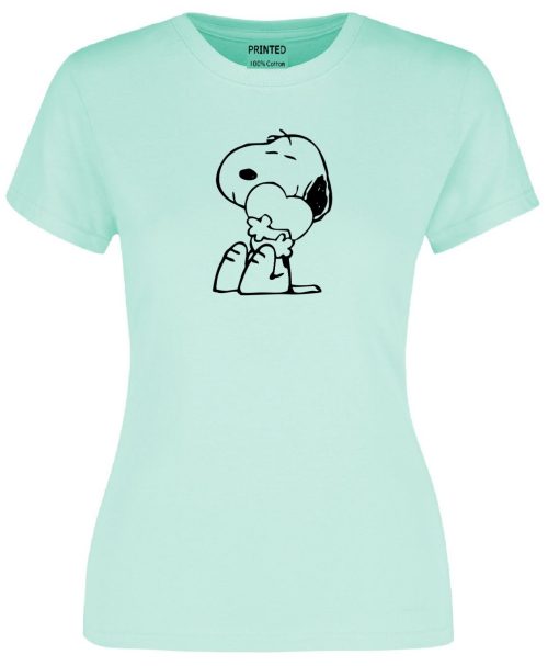 Snoopy Corazon Verde agua 1