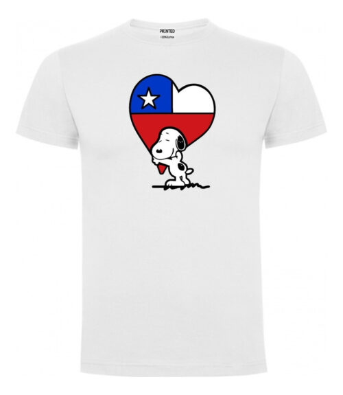 polera estampado snoopy corazon chileno blanco