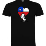 polera estampado snoopy corazon chileno negro