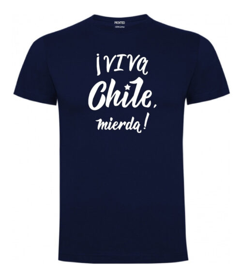 polera estampado viva chile azul oscuro