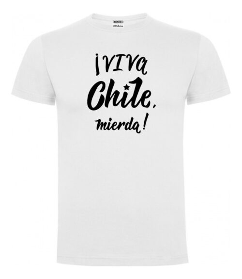 polera estampado viva chile blanco