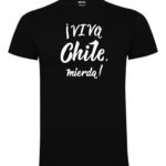 polera estampado viva chile negro