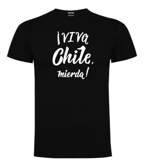 polera estampado viva chile negro