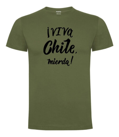 polera estampado viva chile verde musgo