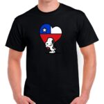 polera hombre estampado snoopy corazon chileno negro