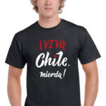 polera hombre estampado viva chile negro