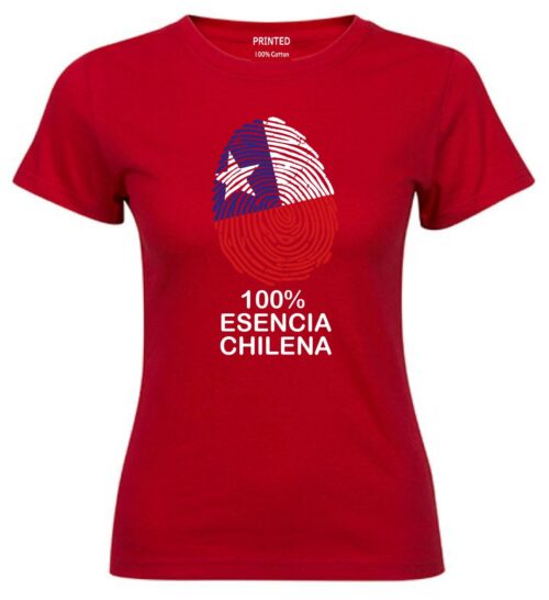 polera mujer estampado esencia chilena