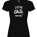 polera mujer estampado fiestas patrias viva chile negro