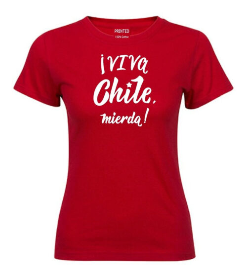 polera mujer estampado fiestas patrias viva chile rojo