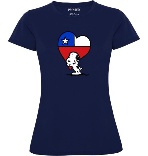 polera mujer estampado snoopy corazon chilena