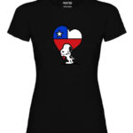 polera mujer estampado snoopy corazon chilena negro