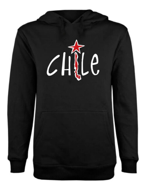 poleron estampado unisex chile negro