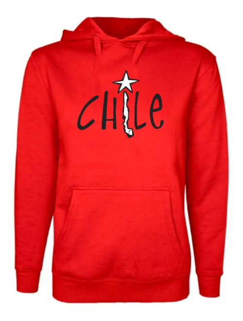 poleron estampado unisex chile rojo