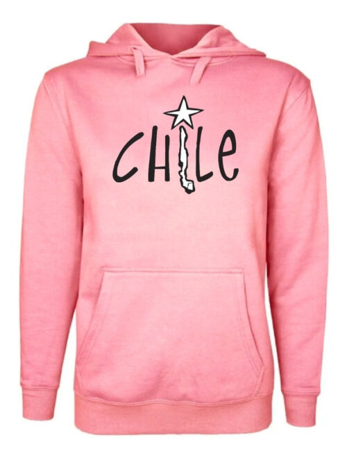 poleron estampado unisex chile rosa