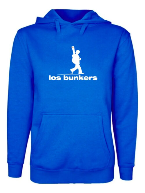 poleron estampado unisex los bunkers banda rock chileno azul