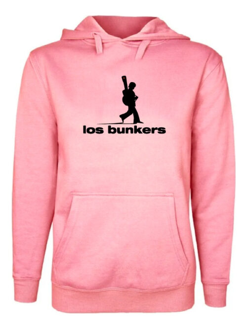 poleron estampado unisex los bunkers banda rock chileno rosa