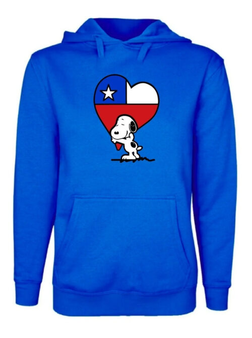 poleron estampado unisex snoopy corazon chileno