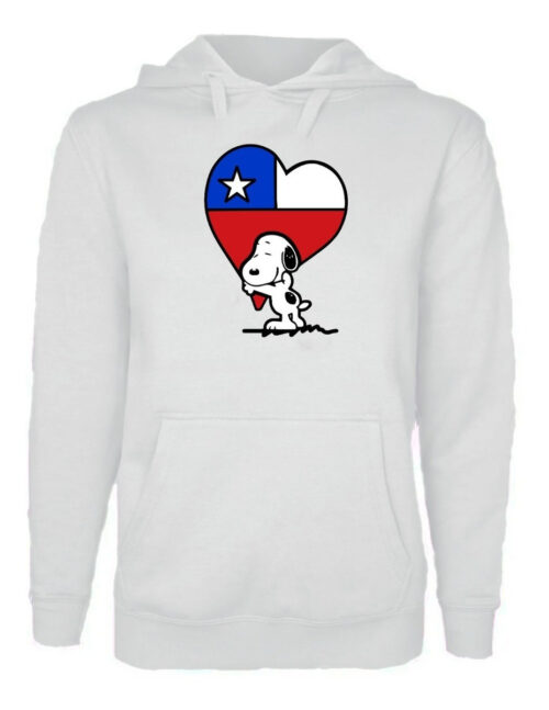 poleron estampado unisex snoopy corazon chileno blanco