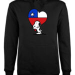 poleron estampado unisex snoopy corazon chileno negro