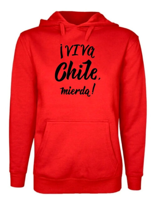 poleron estampado unisex viva chile rojo