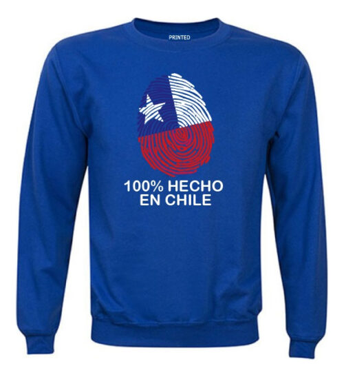 poleron polo estampado fiestas patrias hecho en chile azul