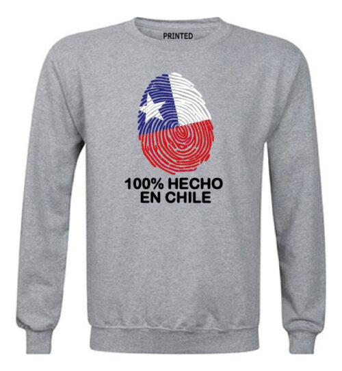 poleron polo estampado fiestas patrias hecho en chile gris