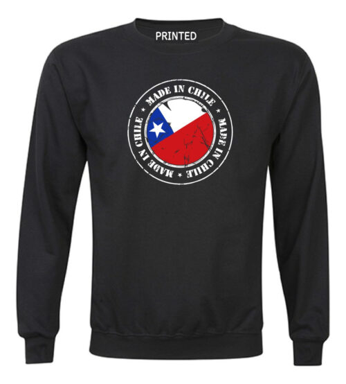 poleron polo estampado fiestas patrias made in chile negro